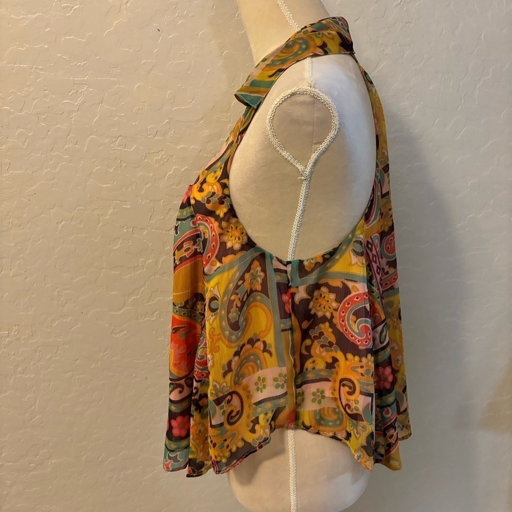 Free People Strawberry Tank Retro Combo Bohemian Halter Flowy Lightweight XS - Picture 2 of 9